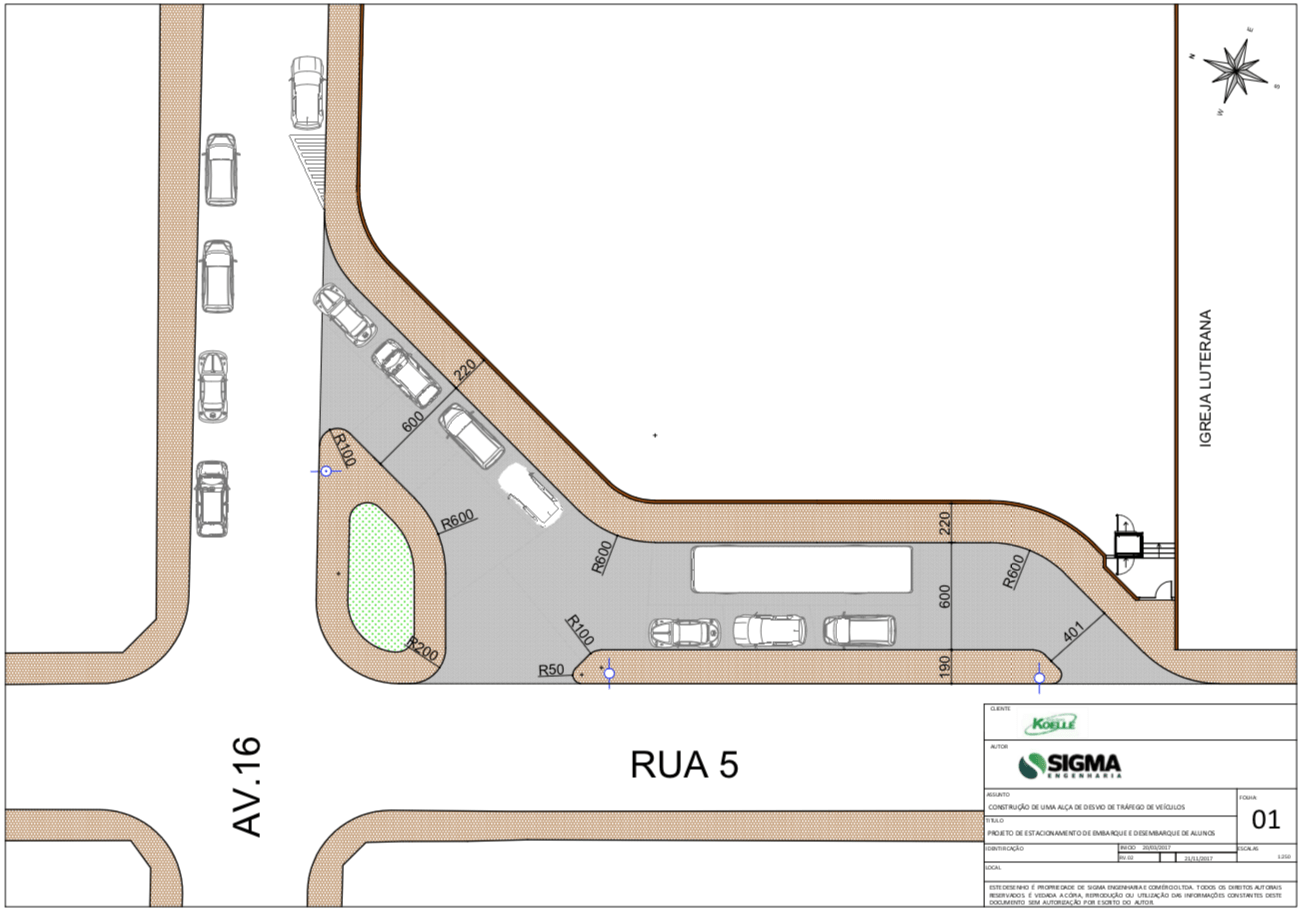 Construção de alça para embarque e desembarque seguro.