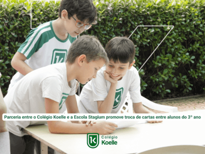 Parceria entre o Colégio Koelle e a Escola Stagium promove troca de cartas entre alunos do 3º ano